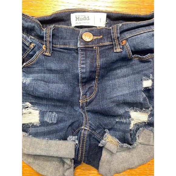 Mudd Jeans Distressed Denim Cutoff Shorts Size 1 - Picture 2 of 3